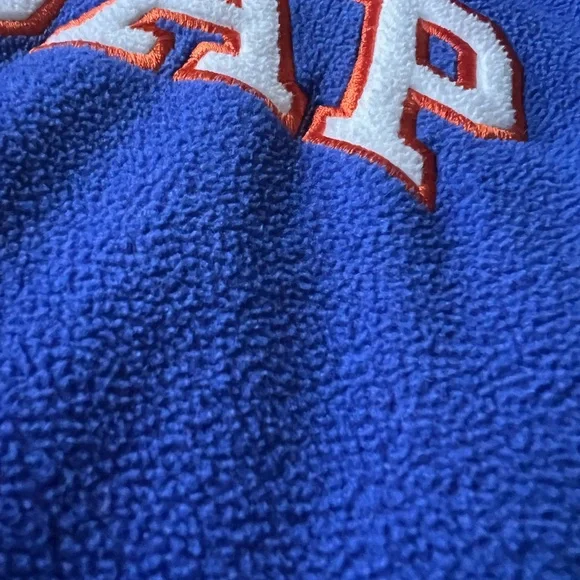 Gap Kids XS (4–5) Fleece Hoodie Royal Blue w/ Orange Hood - Picture 4 of 10